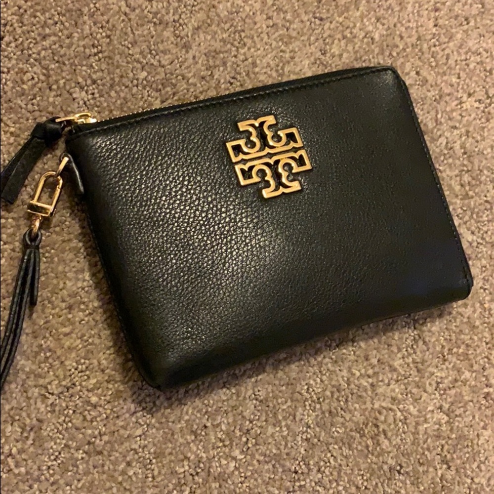 Tory Burch leather wristlet
